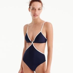 J Crew Navy Cut Out Swim Suit